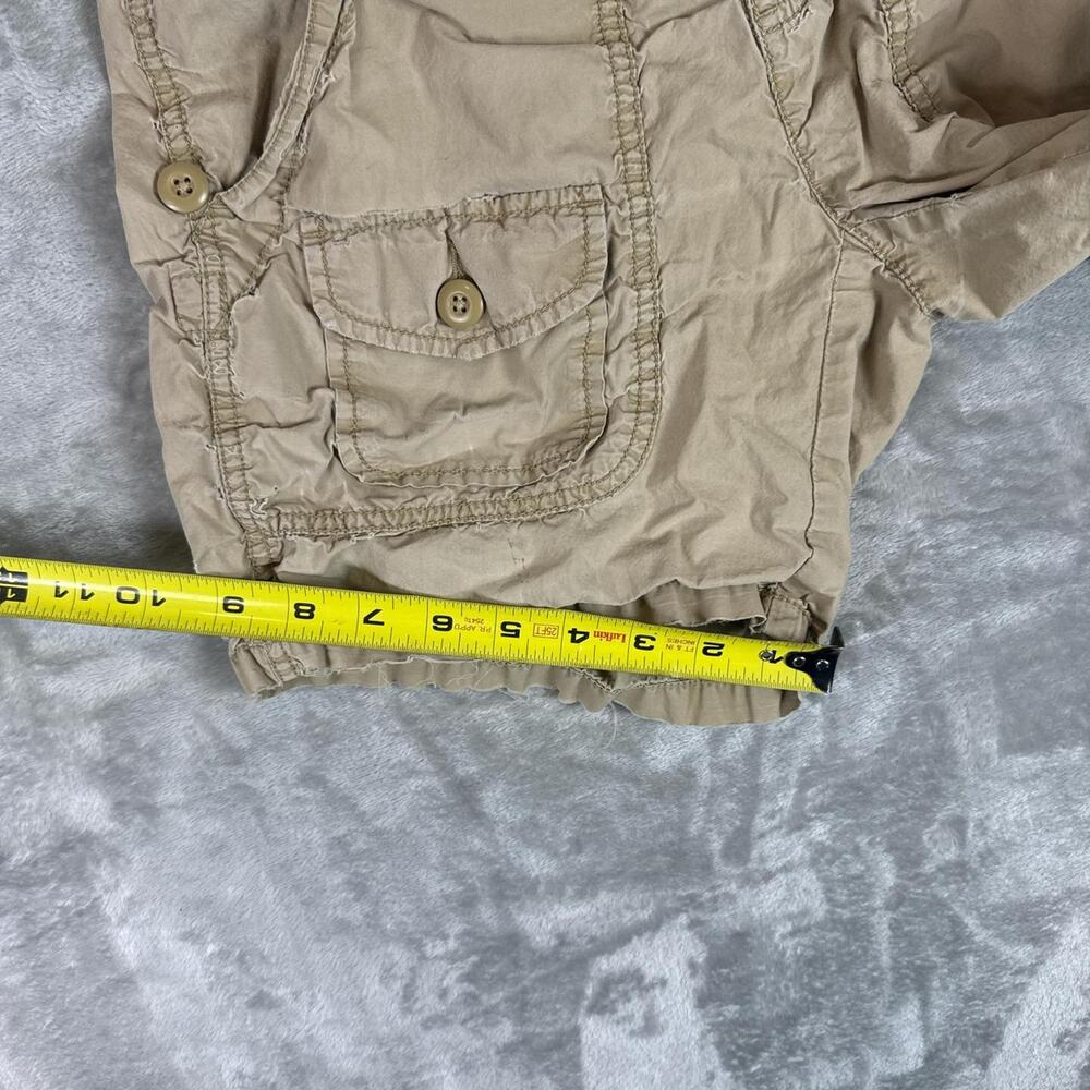 Polo Jeans Co. vintage Women's Tan Cotton Cargo Shorts Distressed size 4 b15 - Picture 7 of 8